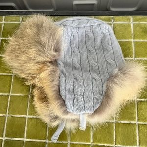 Kids Ralph Lauren Cashmere and Fur Bomber Trapper Hat